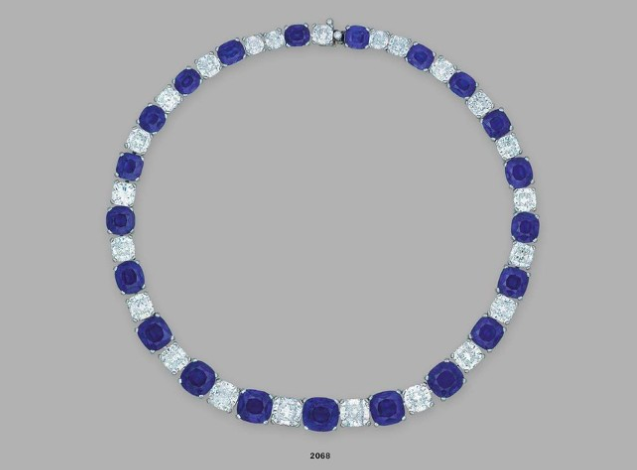 Kashmir Sapphire necklace worth $12-15 million to be bid in at Hong Kong