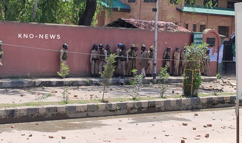 Amar Singh College students clash with govt forces