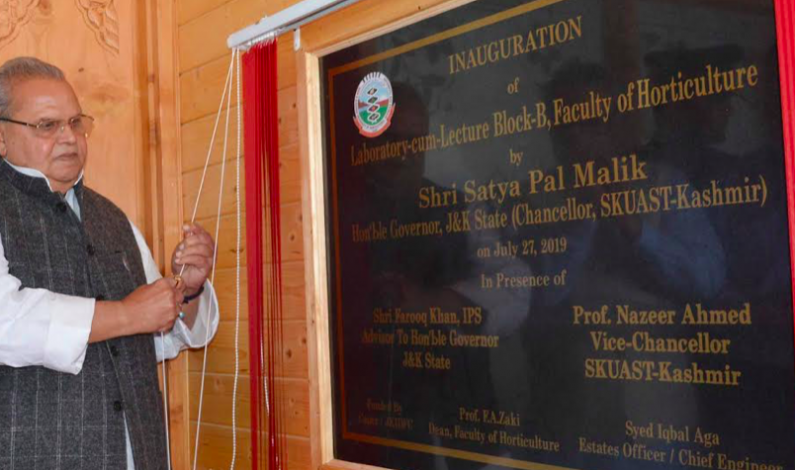 Governor visits SKUAST-K, inaugurates Habba Khatoon PG girls hostel Governor visits SKUAST-K, inaugurates Habba Khatoon PG girls hostel