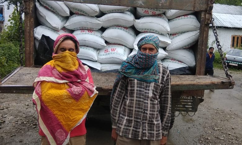 Truck carrying 200 bags of rice for black marketing seized in Kulgam, two arrested