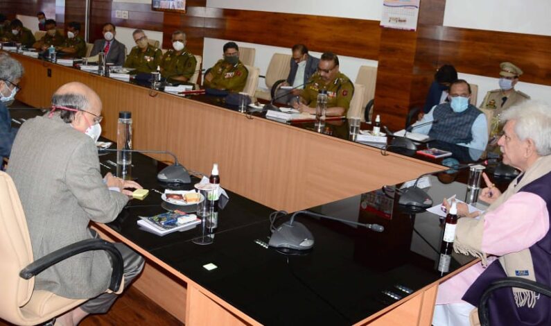 Lt Governor reviews security arrangements for the upcoming DDC, Panchayat, Urban bodies polls