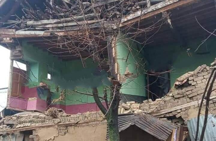 Landslides triggered by incessant rains damage half-dozen residential houses in Budgam