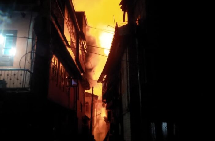 Four residential houses damaged in fire at Brane Nishat
