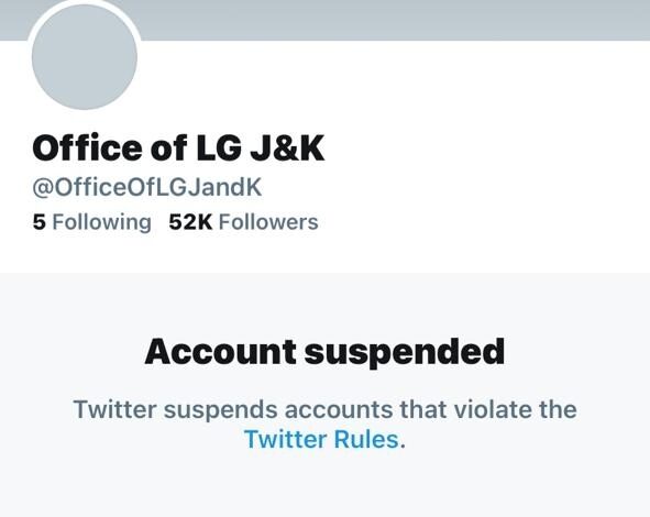 Twitter Suspends Official Handle of LG Manoj Sinha
