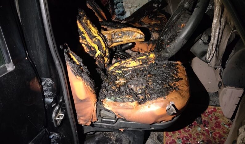 Unknown persons set ablaze vehicle of JKAP leader in Srinagar: Officials