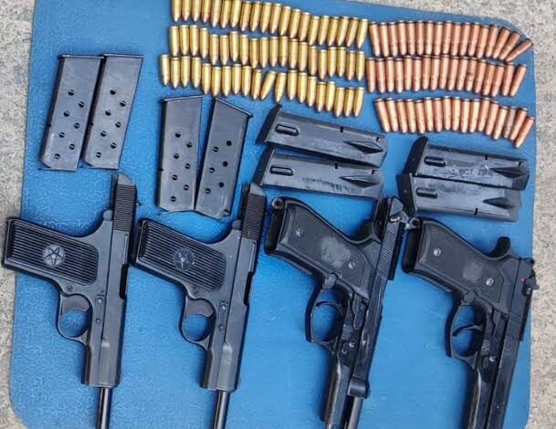 Four pistols, ammunition recovered during search ops in Pulwama village