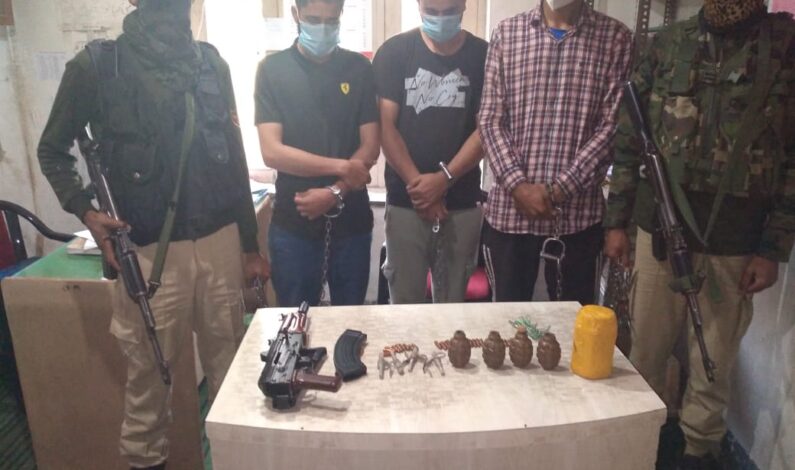 Three persons apprehended in Kulgam, arms and ammunition recovered: Police