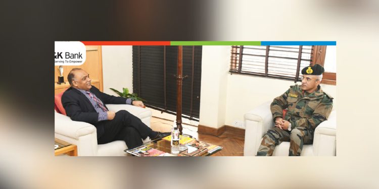 GOC Maj Gen SPS Vishwasrao meets J&K Bank MD & CEO