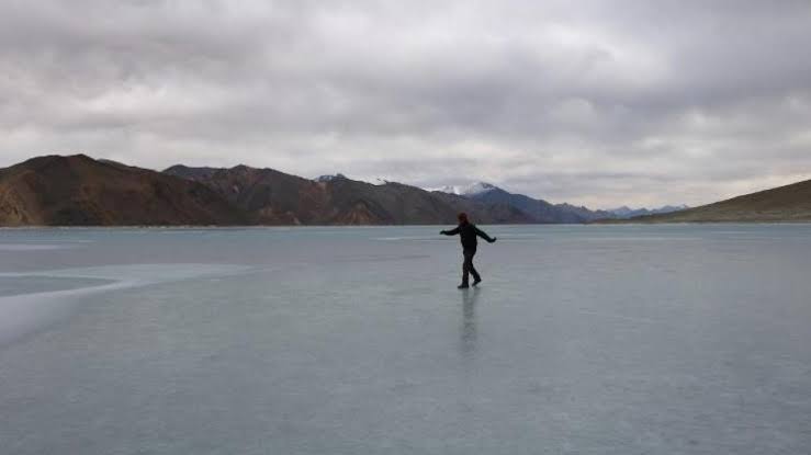 In a first, frozen lake half marathon held at Pangong Tso Lake in Ladakh