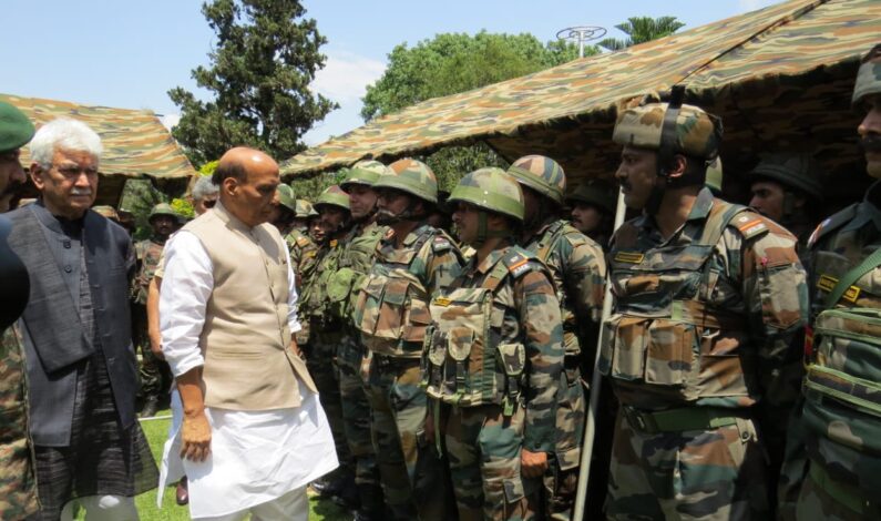 Amid massive anti-militancy ops, defence minister Rajnath Singh visits Rajouri Amid massive anti-militancy ops, defence minister Rajnath Singh visits Rajouri